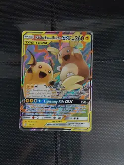 Pokemon GX Tag Team Raichu and Alolan Raichu Card Unified Minds 54/236 - Image 1