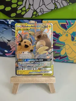 Pokemon GX Tag Team Raichu and Alolan Raichu Card Unified Minds 54/236 - Image 1
