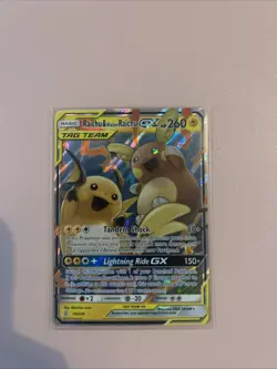 Pokemon GX Tag Team Raichu and Alolan Raichu Card Unified Minds 54/236 - Image 1