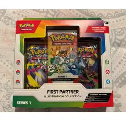 Pokemon TCG First Partner Illustration Collection Series 1 Box – Promo – Booster - Image 1