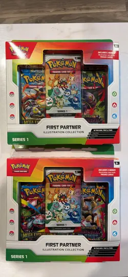 Pokemon TCG First Partner Illustration Collection Series 1 2x Promo Booster Box - Image 1
