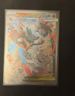 Pokemon TCG Mega Lucario EX 179/132 ME01 Mega Evolution Holo 340 HP English - Image 1