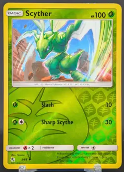 Pokemon Scyther #5/68 English Hidden Fates Reverse Holo - Image 1