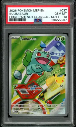 PSA 10 GEM MINT Sequential Bulbasaur Charmander Squirtle First Partner Pokemon - Image 2