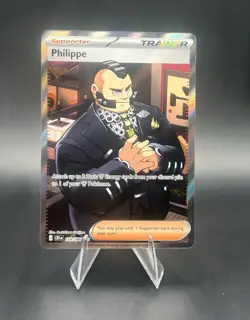 Pokemon TCG Philippe Trainer Supporter 110/086 CRIm Full Art Holo EN - Image 1