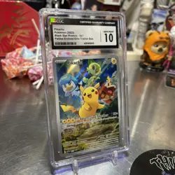 2023 Pokemon Paldea Evolved ETB Black Star Promo Holo PIKACHU #27 CGC 10 GEM MT - Image 2
