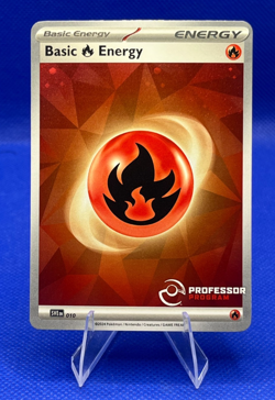 Pokemon TCG Fire Energy 010 Professor Program Stamped Promo Cosmo Holo 2024 🔥 - Image 1