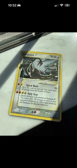 Pokemon TCG Rayquaza Gold Star Deoxys Card 107/107 Raw, Played - Image 2