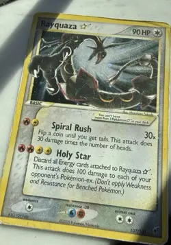 Pokemon TCG Rayquaza Gold Star Deoxys Card 107/107 Raw, Played - Image 4