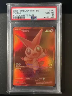 Pokemon Victini Black White Rare Holo PSA 10 2025 172/086 Sv: White Flare TCG - Image 1