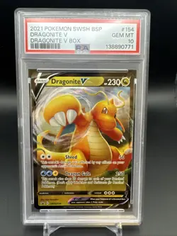 Pokemon Dragonite V SWSH154 SWSH Promo Holo PSA 10 Sword & Shield V - Image 1