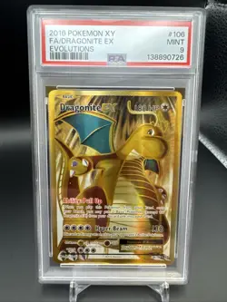 Pokemon TCG: PSA 9 2016 Pokemon XY Evolutions #106 FA Dragonite EX Holo - Image 1