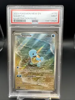 2023 Pokemon MEW 151 Squirtle #170 Scarlet & Violet Illustration Rare PSA 9 Mint - Image 1