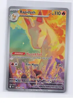Rapidash 189/182 Illustration Rare Destined Rivals Pokemon Near Mint - Image 1