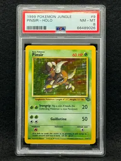 1999 Pokemon Jungle Pinsir #9 Unlimited PSA 8 - Image 1