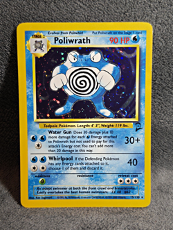 WOTC Pokemon TCG Poliwrath Base Set 2 15/130 Holo Rare 90HP Eng 2000 - Image 1