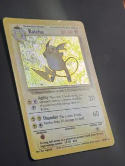 Pokemon Raichu 14/102 Holo Unlimited Base Set - HP - Image 2