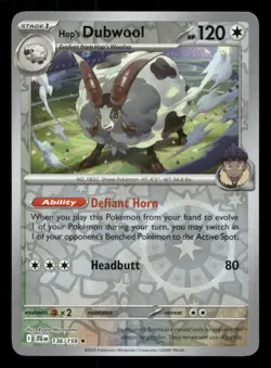 Hop's Dubwool 136/159 Journey Together Reverse Holo NM/M Pokemon - Image 1