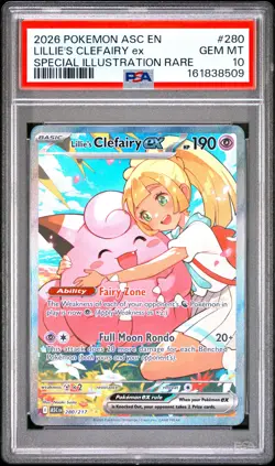 2026 POKEMON ASC EN-ASCENDED HEROES #280 LILLIE'S CLEFAIRY EX PSA 10 - Image 1