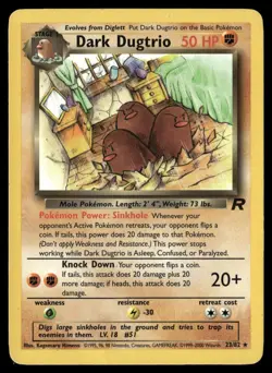 Dark Dugtrio 23/82 Rare Team Rocket Pokemon MP - Image 1