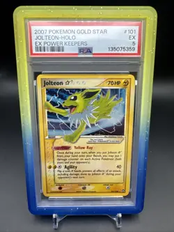 2007 Pokemon Gold Star Jolteon Holo #101 EX Power Keepers PSA 5 - Image 1