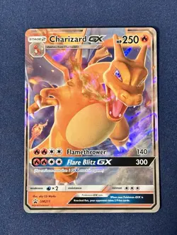 Pokemon TCG Charizard GX SM211 Black Star Promo Card Near Mint Condition - Image 1