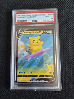Pokemon TCG - Celebrstions - Surfing Pikachu V - PSA 10 - Image 1