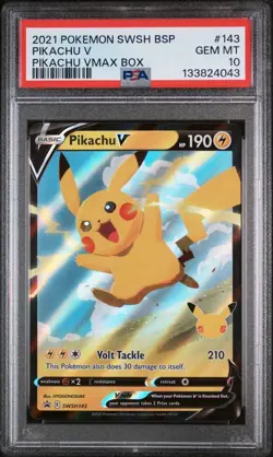 🔥 Pokemon TCG 🔥 Pikachu V #143 🔥 Sword & Shield Black Star Promo 🔥 PSA 10 🔥 - Image 3