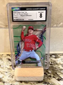 2018 Topps High Tek Shohei Ohtani #HT-SO Green Magma RC 41/99 CGC 8 - Image 1