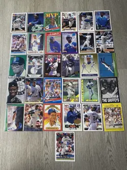 1990's Ken Griffey Jr Baseball Card Lot Upper Deck Topps Fleer Donruss CV JD - Image 1