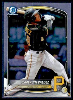 2025 Bowman Draft #BDC-110 Esmerlyn Valdez Chrome Pittsburgh Pirates 4 CARD LOT - Image 1