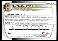 2025 Bowman Draft #BDC-110 Esmerlyn Valdez Chrome Pittsburgh Pirates 4 CARD LOT - Image 2