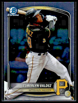 2025 Bowman Draft #BDC-110 Esmerlyn Valdez Chrome Pittsburgh Pirates 4 CARD LOT - Image 3