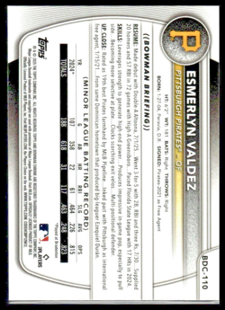 2025 Bowman Draft #BDC-110 Esmerlyn Valdez Chrome Pittsburgh Pirates 4 CARD LOT - Image 4