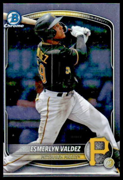 2025 Bowman Draft #BDC-110 Esmerlyn Valdez Chrome Pittsburgh Pirates 4 CARD LOT - Image 5