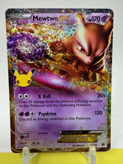 Pokemon Celebrations 25th Anniversary Card Mewtwo EX 54/99 Ultra RARE NM P4 - Image 2