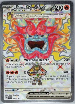 Hearthflame Mask Ogerpon ex 192/167 Twilight Masquerade - Pokemon Card - NM - Image 1
