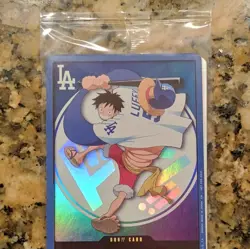 Bandai Namco One Piece Don!! Card Monkey D. Luffy LA Dodgers Promo Foil - Image 2
