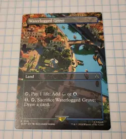 MTG Waterlogged Grove (Borderless) - Assassin's Creed Regular 116 R ACR LAND - Image 1