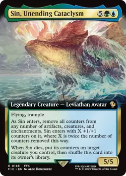 Sin, Unending Cataclysm (Extended Art) [FINAL FANTASY Commander] Foil Near Mint - Image 1