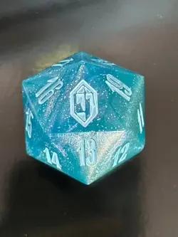 MTG Final Fantasy: Gift Bundle "Crystal" Shinra Blue Oversized D20 Die Dice - Image 1