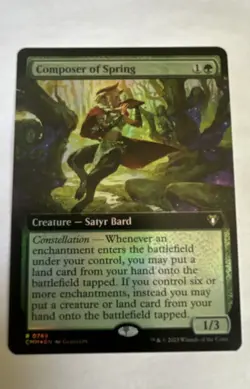Composer of Spring (Extended Art) Commander Masters Foil MTG - Image 1
