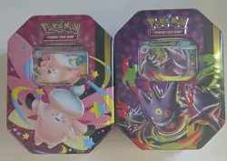 Pokemon TCG First Partner Pack Mega Evolution ex Tin Lot (2) Gengar Clefable - Image 1