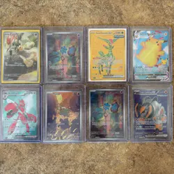 Pokemon Lot (8). Cutiefly, Bronzer, Iron Leaves ex, Surfing Pilachu VMAX……. - Image 1