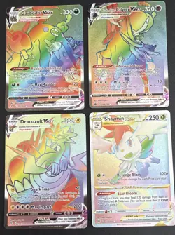 Pokemon TCG 4-Card Lot Garbodor VMAX, Shadow Rider Calyrex VMAX, Shaymin VSTAR - Image 1