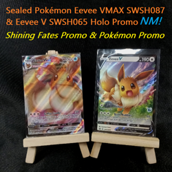 Pokemon Eevee VMAX SWSH087 & Eevee V SWSH065 Holo Promo Cards Lot 2021 TCG USA - Image 1