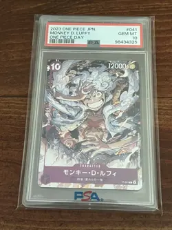 Japanese One Piece Monkey D. Luffy P-041 PSA 10 GEM MINT One Piece Day Promo - Image 1