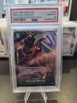 DRACULE MIHAWK 003 One Piece Promos Illustration Box Vol. 4 PSA 10 GEM *gb - Image 1