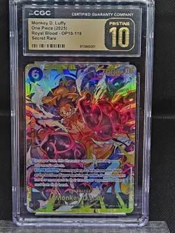 2025 One Piece OP10 EN Monkey.D.Luffy #OP10-118 SEC CGC PRISTINE 10 💎 - Image 1
