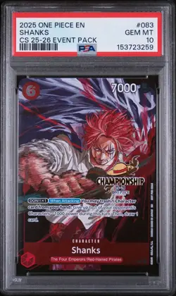 One Piece CS Event Pack Shanks #P-083 Championship 25-26 Stamped Promo PSA 10 💎 - Image 1